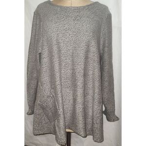 Habitat Clothes to Live In Boxy Knit Cotton Sweater Womens Large Brown Black